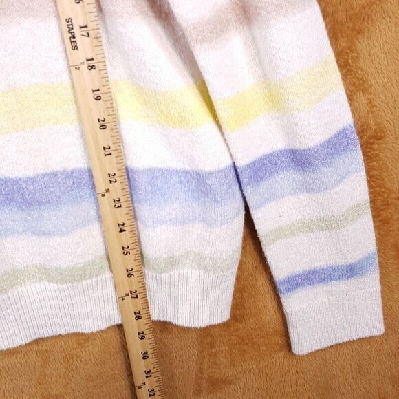 ATM Sweater Mens Medium Cream Painted Stripe Pullover Cotton Blend Knit $395 - Picture 8 of 9